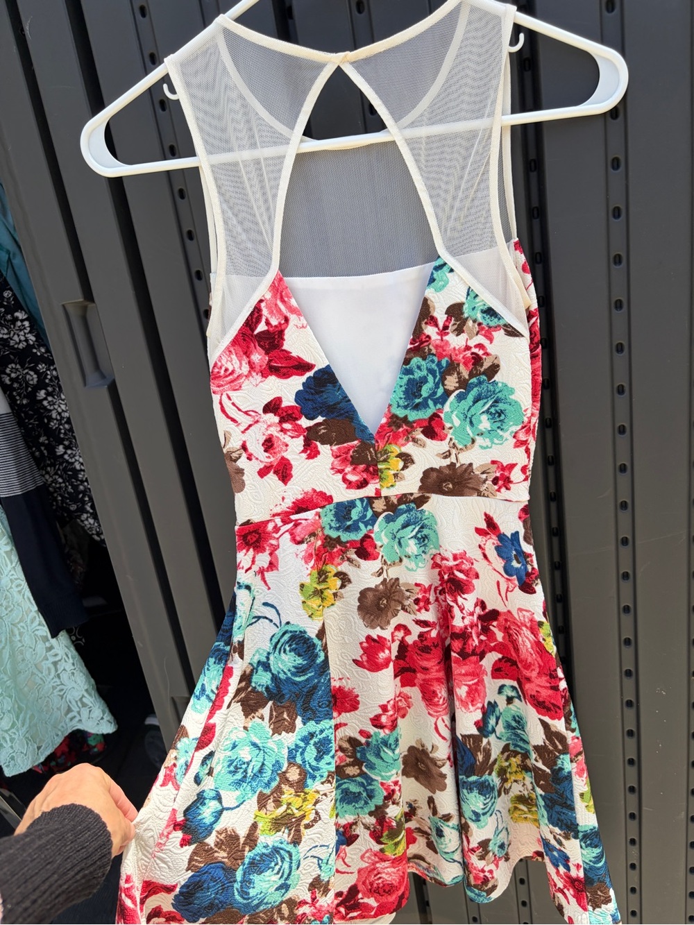 Love...Ady Floral Fit & Flare Dress - White, Red, Teal, Blue, Brown